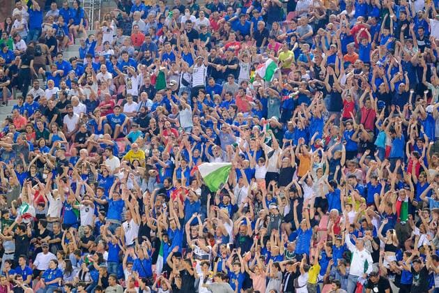 Laola at the stadium, ITA, Italy vs Germany, Football, Uefa Nations League, Matchday 1, Season 2022, 04 06 2022, ITA, Italy vs Germany, Football, Nations League, Matchday 1, Season 2022, 04 06 2022 Bologna. Copyright: xEibner-Pressefotox EP_EER