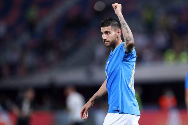 Italy - Germany Lorenzo Pellegrini of Italy celebrates after scoring his team s first goal during the Uefa Nations League Group C match between Italy and Germany at Stadio Dall Ara on June 4, 2022 in Bologna, Italy . Bologna Stadio Dall Ara Italy Copyright: xMarcoxCanonierox