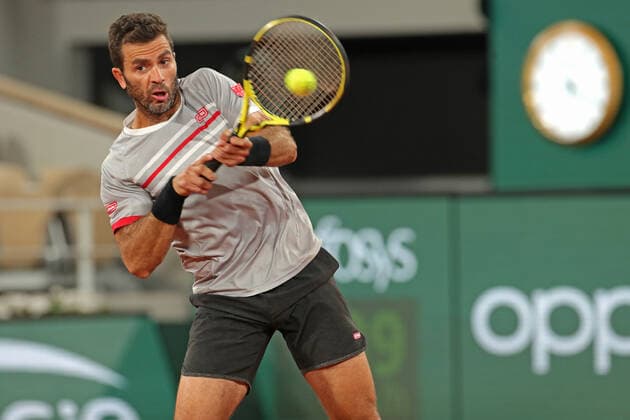 4th June 2022; Roland Garros, Paris, France: French Open Tennis tournament: Jean-Julien Rojer (NED) during his mens doubles finals match against Ivan Dodig (CRO) and Austin Krajicek (USA)  ActionPlus12397042 JonxBromley