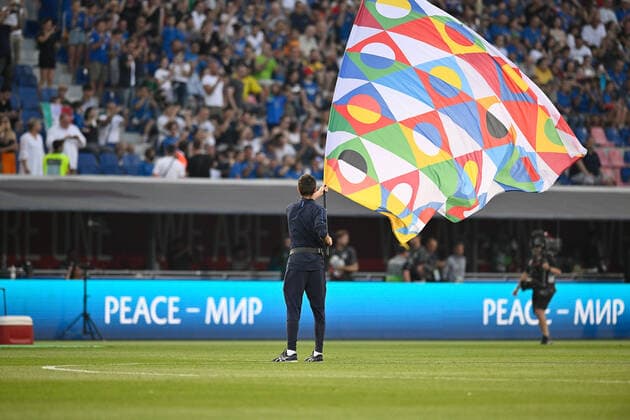 4th June 2022; Renato Dall& x2019;Ara Stadium, Bologna, Italia; Uefa Nations League match; Italy versus Germany; nations league flag  ActionPlus12397043 AllShotLive