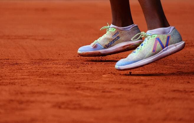 Mandatory Credit: Photo by Javier Garcia Shutterstock (12960014cg) The New Balance tennis shoes of Coco Gauff French Open Tennis, Day 14, Roland Garros, Paris, France - 04 Jun 2022 French Open Tennis, Day 14, Roland Garros, Paris, France - 04 Jun 2022  Copyright: xJavierxGarcia Shutterstockx 12960014cg
