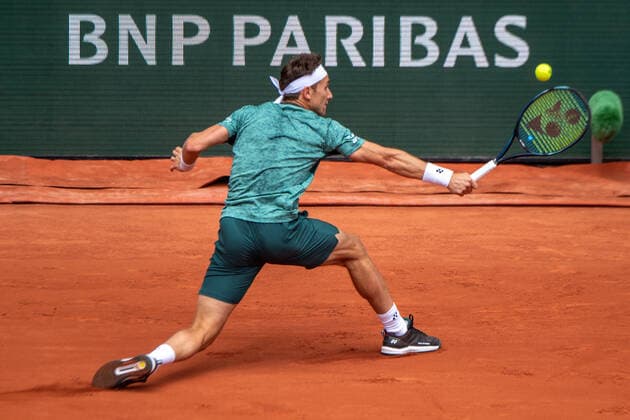 Roland Garros 2022 PARIS, IF - 05.06.2022: ROLAND GARROS 2022 - Casper Ruud during a tennis match against Rafael Nadal valid for the final of the Roland Garros 2022 men& 39;s tournament held in Paris, France. (Photo: Richard Callis Fotoarena) x2216591x  RichardxCallis