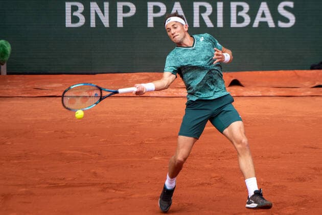 Roland Garros 2022 PARIS, IF - 05.06.2022: ROLAND GARROS 2022 - Casper Ruud during a tennis match against Rafael Nadal valid for the final of the Roland Garros 2022 men& 39;s tournament held in Paris, France. (Photo: Richard Callis Fotoarena) x2216597x  RichardxCallis