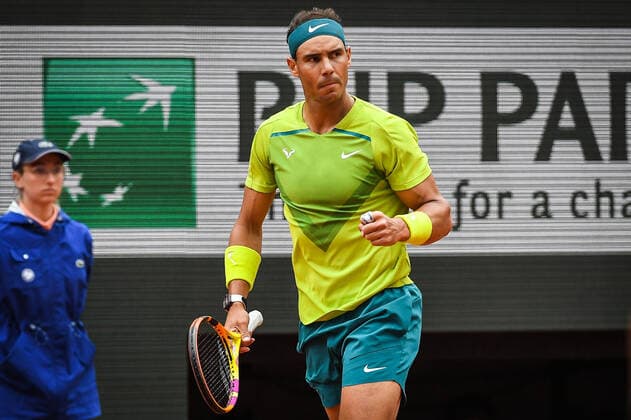 June 5, 2022, Paris, France, France: Rafael NADAL of Spain celebrates his point during the Day fifteen of Roland-Garros 2022, French Open 2022, Grand Slam tennis tournament at the Roland-Garros stadium on June 05, 2022 in Paris, France. Paris France - ZUMAm308 20220605_zsp_m308_005 Copyright: xMatthieuxMirvillex