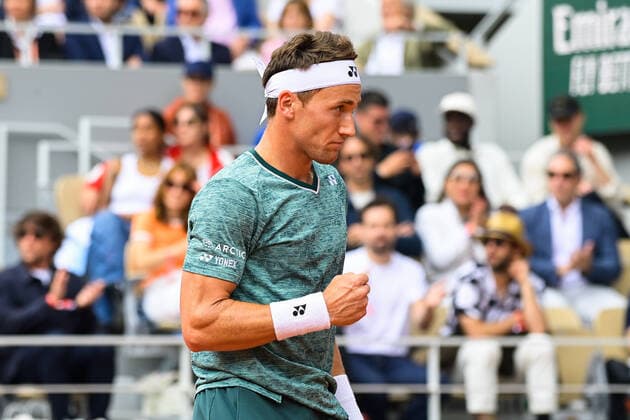 Attitude - Joie de Casper Ruud ( NOR ) TENNIS : Roland Garros 2022 - Internationaux de France - 05 06 2022 FedericoPestellini Panoramic 