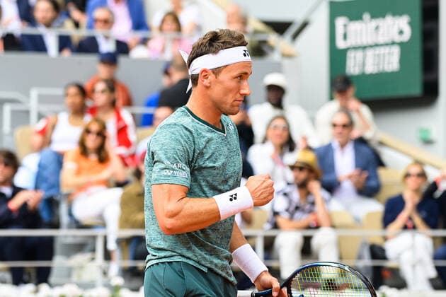 Attitude - Joie de Casper Ruud ( NOR ) TENNIS : Roland Garros 2022 - Internationaux de France - 05 06 2022 FedericoPestellini Panoramic 