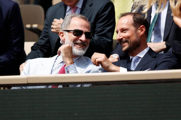 05 06 2022, Tennis, French Open 2022 Roland Garros, FRA, Paris, Roland Garros Final Men Singles Rafael Nadal ESP Casper Ruud NOR Picture v li Felipe VI King of Spain with Prince Haakon Copyright: HMBxMedia AntonioxBorga