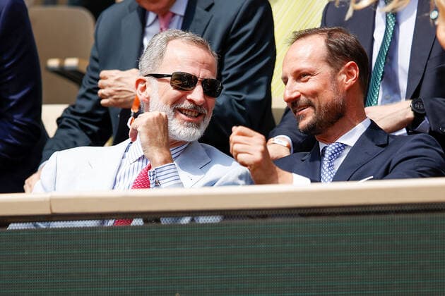 05 06 2022, Tennis, French Open 2022 Roland Garros, FRA, Paris, Roland Garros Final Men Singles Rafael Nadal ESP Casper Ruud NOR v li Felipe VI King of Spain with Prince Haakon Tennis, French Open 2022 Roland Garros Paris Copyright: xBeckerxEibner-Pressefotox EP_hec