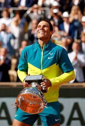 Mandatory Credit: Photo by Ella Ling Shutterstock (12959954p) Rafael Nadal of Spain celebrates with the trophy French Open Tennis, Day 15, Roland Garros, Paris, France - 05 Jun 2022 French Open Tennis, Day 15, Roland Garros, Paris, France - 05 Jun 2022  Copyright: xEllaxLing Shutterstockx 12959954p