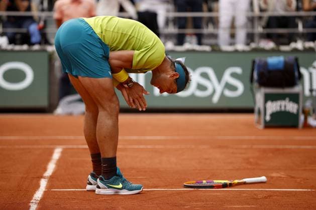 Mandatory Credit: Photo by Ella Ling Shutterstock (12959954k) Rafael Nadal of Spain celebrates on match point French Open Tennis, Day 15, Roland Garros, Paris, France - 05 Jun 2022 French Open Tennis, Day 15, Roland Garros, Paris, France - 05 Jun 2022  Copyright: xEllaxLing Shutterstockx 12959954k
