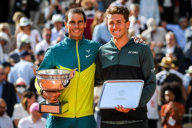 June 5, 2022, Paris, France, France: Casper RUUD of Norway with Rafael NADAL of Spain during the Day fifteen of Roland-Garros 2022, French Open 2022, Grand Slam tennis tournament at the Roland-Garros stadium on June 05, 2022 in Paris, France. Paris France - ZUMAm308 20220605_zsp_m308_027 Copyright: xMatthieuxMirvillex
