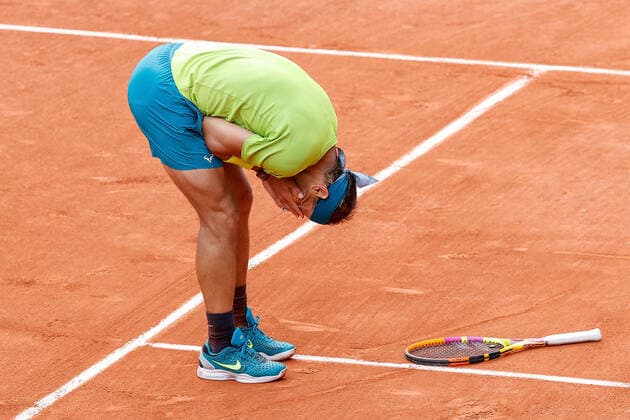 05 06 2022, Tennis, French Open 2022 Roland Garros, FRA, Paris, Roland Garros final men singles Rafael Nadal ESP Casper Ruud NOR picture from left Rafael Nadal ESP cheering after end of match Copyright: HMBxMedia AntonioxBorga