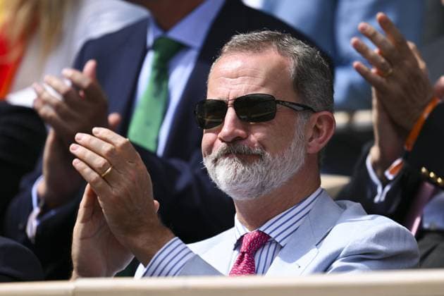Felipe VI roi d Espagne CELEBRITIES : Roland Garros 2022 - Finale Simple Messieurs - 05 06 2022 JBAutissier Panoramic 