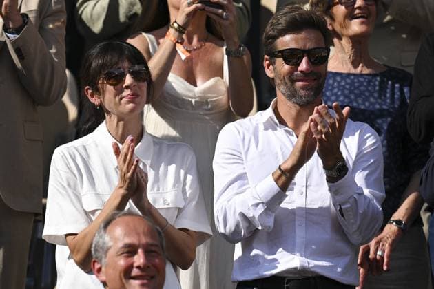 Nolwenn Leroy Arnaud Clement CELEBRITIES : Roland Garros 2022 - Finale Simple Messieurs - 05 06 2022 JBAutissier Panoramic 