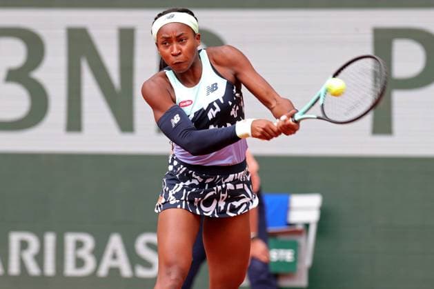 5th June 2022; Roland Garros, Paris, France: French Open Tennis tournament, Womens Doubles final; Coco Gauff in action during her match against Caroline Garcia (FRA) and Kristina Mladenovic (FRA)  ActionPlus12397711 JonxBromley