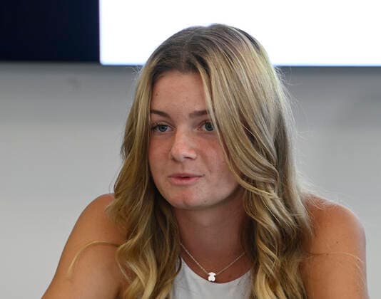 Czech tennis player Lucie Havlickova, two-time junior winner of French Open (Roland Garros) major tennis tournament, speaks during the press conference, PK, Pressekonferenz on June 6, 2022 in Prague, Czech Republic. In Paris, she won the title in singles and doubles. (CTKxPhoto MichalxKrumphanzl) CTKPhotoP2022060602791  kru 5 K