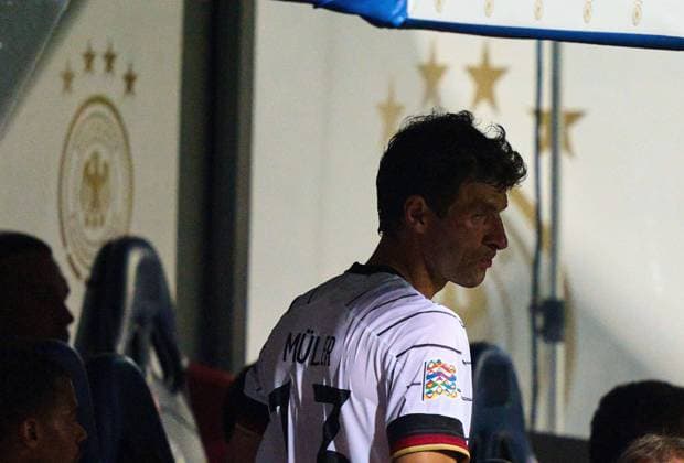 Thomas Müller, DFB 13 DFB headcoach Hans-Dieter Hansi Flick , Bundestrainer, Nationaltrainer, in the UEFA Nations League 2022 match ITALY - GERMANY 1-1 in Season 2022 2023 on Juni 04, 2022 in Bologna, Italy.