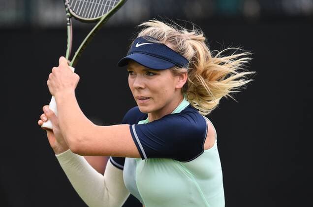 Mandatory Credit: Photo by Anna Gowthorpe Shutterstock (12968518av) Katie Boulter of Great Britain during her qualifying match Rothesay Open, Tennis, Nottingham Tennis Centre, Nottingham, UK - 06 Jun 2022 Rothesay Open, Tennis, Nottingham Tennis Centre, Nottingham, UK - 06 Jun 2022  Copyright: xAnnaxGowthorpe Shutterstockx 12968518av