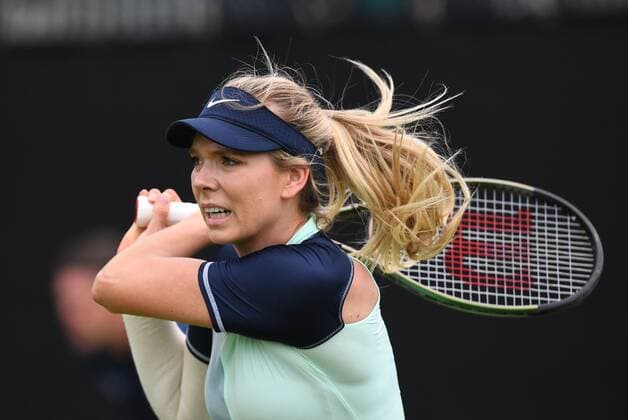 Mandatory Credit: Photo by Anna Gowthorpe Shutterstock (12968518aw) Katie Boulter of Great Britain during her qualifying match Rothesay Open, Tennis, Nottingham Tennis Centre, Nottingham, UK - 06 Jun 2022 Rothesay Open, Tennis, Nottingham Tennis Centre, Nottingham, UK - 06 Jun 2022  Copyright: xAnnaxGowthorpe Shutterstockx 12968518aw