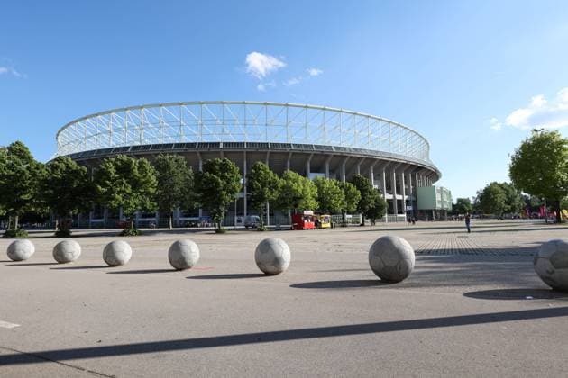 SOCCER - NL, AUT vs DEN VIENNA,AUSTRIA,06.JUN.22 - SOCCER - UEFA Nations League, OEFB international match, Länderspiel, Nationalmannschaft Austria vs Denmark. Image shows the Ernst Happel Stadion.  GEPAxpictures xArminxRauthner