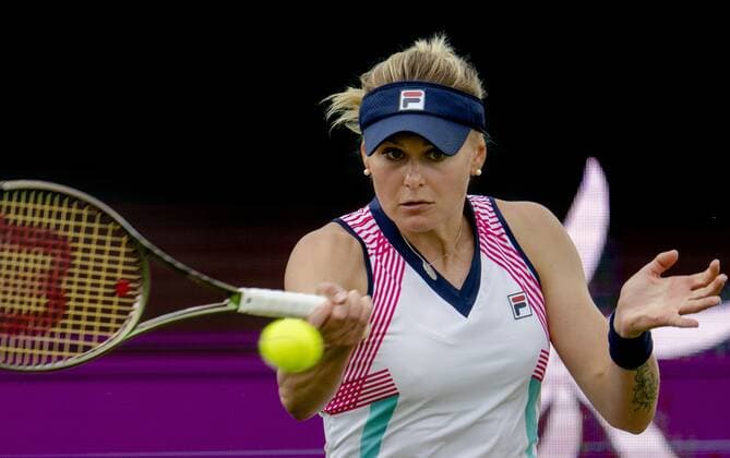 ROSMALEN Tennis star Kateryna Baindl in action at the international tennis tournament Libema Open The combined Dutch tennis tournament for men and women will be held on the grass courts of Autotron for twelve days ANP SANDER KING xVIxANPxSportx xxANPxIVx 449975530 originalFilename: 449975530.jpg