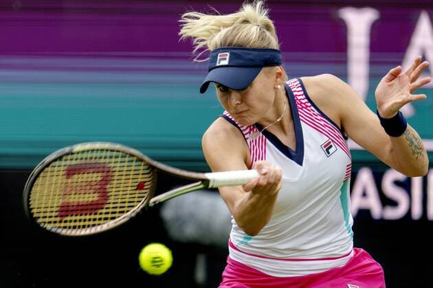 ROSMALEN Tennis star Kateryna Baindl in action at the international tennis tournament Libema Open The combined Dutch tennis tournament for men and women will be held on the grass courts of Autotron for twelve days ANP SANDER KING xVIxANPxSportx xxANPxIVx 449976065 originalFilename: 449976065.jpg