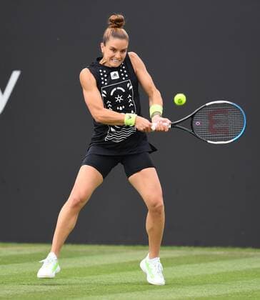 Mandatory Credit: Photo by Anna Gowthorpe Shutterstock (12968519ah) Maria Sakkari of Greece during her first round match Rothesay Open, Tennis, Nottingham Tennis Centre, Nottingham, UK - 07 Jun 2022 Rothesay Open, Tennis, Nottingham Tennis Centre, Nottingham, UK - 07 Jun 2022  Copyright: xAnnaxGowthorpe Shutterstockx 12968519ah