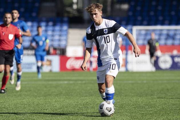Naatan Skyttä of Finland during U21, U 21 European Championships qualifying match Finland vs Azerbaidzhan in Helsinki, Finland, on June 7, 2022. Helsinki Finland LKFTVX20220607181634AFYU  Copyright: xRonixRekomaax