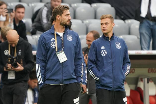 Goalkeeper Goalie Kevin Trapp Germany , Joshua Kimmich Muenchen 07 06 2022 Germany vs England, Allianz Arena, Nations League A 2 matchday