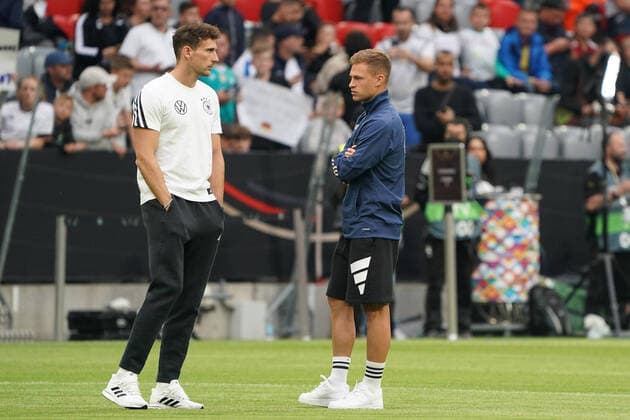 Leon Goretzka, Joshua Kimmich Germany Muenchen 07 06 2022 Germany vs England, Allianz Arena, Nations League A 2 matchday