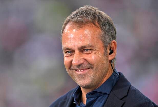 07 06 2022, football international match UEFA Nations League 2022 23, Germany England, at Allianz Arena Munich national coach Hansi Flick Germany is satisfied,