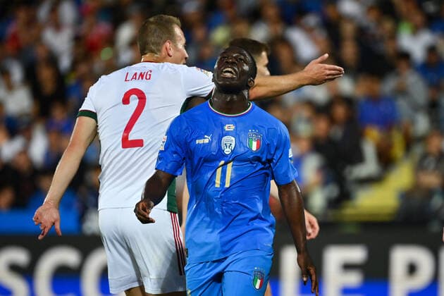 Photo Massimo Paolone LaPresse june 7, 2022 Cesena, Italy soccer Italy vs Hungary - UEFA Nations League League A Group 3 - Dino Manuzzi Orogel stadium In the pic: Wilfried Gnonto (Italia) is desperates  Copyright: xMassimoxPaolone LaPressex