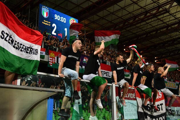 Photo Massimo Paolone LaPresse june 7, 2022 Cesena, Italy soccer Italy vs Hungary - UEFA Nations League League A Group 3 - Dino Manuzzi Orogel stadium In the pic: the fans of Ungheria at the end of the match  Copyright: xMassimoxPaolone LaPressex