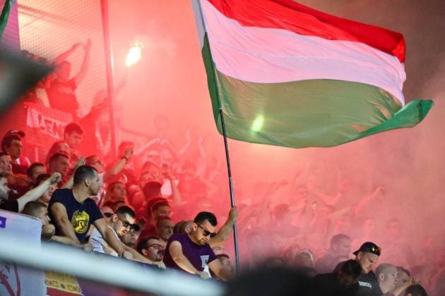 Sport Bilder des Tages Photo Massimo Paolone LaPresse june 7, 2022 Cesena, Italy soccer Italy vs Hungary - UEFA Nations League League A Group 3 - Dino Manuzzi Orogel stadium In the pic: the fans of Ungheria  Copyright: xMassimoxPaolone LaPressex