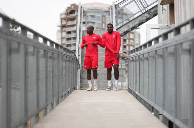 June 7, 2022, VANCOUVER, BC, CANADA: Canadian national men s soccer team defenders Kamal Miller, left, and Doneil Henry arrive for a training session for a CONCACAF Nations League match against Curacao, in Vancouver, on Tuesday, June 7, 2022. Canada s men s soccer team is back to training for the Thursday match, but the players say there s still work to be done on reaching a new deal with the s national governing body. A scheduled friendly against Panama on Sunday was cancelled after the Canadian team refused to play due to a labour dispute. Canada News - June 7, 2022 - ZUMAc35_ 20220607_zaf_c35_086 Copyright: xDarrylxDyckx