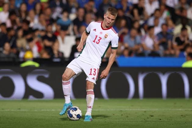 Cesena, Italy, 7th June 2022. Andras Schafer of Hungary during the UEFA Nations League match at Stadio Dino Manuzzi, Cesena. Picture credit should read: Jonathan Moscrop Sportimage EDITORIAL USE ONLY. No use with unauthorised audio, video, data, fixture lists, club league logos or live services. Online in-match use limited to 120 images, no video emulation. No use in betting, games or single club league player publications. SPI-1722-0038