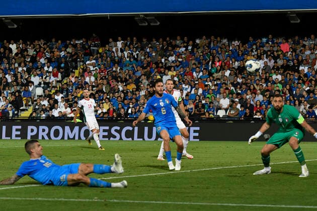 IPP20220607 Football - soccer: UEFA Nations League 2022 23, Italy (ITA) - Hungary (HUN), AUTO GOL DI GIANLUCA MANCINI (Verwendung nur in Deutschland - GERMANY ONLY) *** IPP20220607 Football soccer UEFA Nations League 2022 23, Italy ITA Hungary HUN , AUTO GOL DI GIANLUCA MANCINI Use only in Germany GERMANY ONLY 