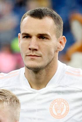 FOXBOROUGH, MA - MAY 28: Philadelphia Union midfielder Daniel Gazdag (6) before a match between the New England Revolution and the Philadelphia Union on May 28, 2022, at Gillette Stadium in Foxborough, Massachusetts. (Photo by Fred Kfoury III Icon Sportswire) SOCCER: MAY 28 MLS, Fussball Herren, USA - Philadelphia Union at New England Revolution Icon482220528059
