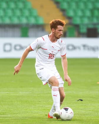 08 06 2022, Chisinau, Stadium Zimbru, U21 European Championship qualification Moldova Switzerland, 16 Serge Müller Switzerland in action, on the ball Chisinau Stadium Zimbru Chisinau Moldova  Copyright: xJustPictures.ch AleksandarxDjorovicx