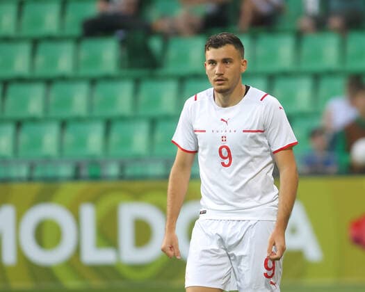 08 06 2022, Chisinau, Stadium Zimbru, U21 European Championship qualification Moldova Switzerland, 9 Filip Stojilkovic Switzerland in action Chisinau Stadium Zimbru Chisinau Moldova  Copyright: xJustPictures.ch AleksandarxDjorovicx