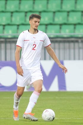 08 06 2022, Chisinau, Stadium Zimbru, U21 European Championship qualification Moldova Switzerland, 2 Anel Husic Switzerland in action, on the ball Chisinau Stadium Zimbru Chisinau Moldova  Copyright: xJustPictures.ch AleksandarxDjorovicx