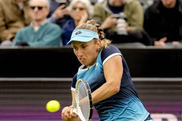ROSMALEN Tennis star Elise Mertens Belgium in action at the international tennis tournament Libema Open The combined Dutch tennis tournament for men and women will be held on the grass courts of Autotron for twelve days ANP SANDER KING xVIxANPxSportx xxANPxIVx 450106371 originalFilename: 450106371.jpg