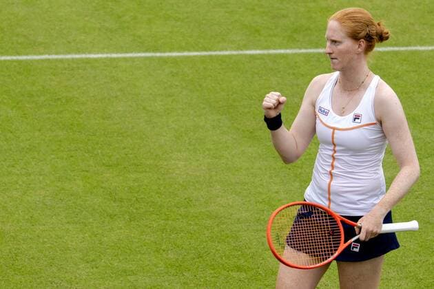 ROSMALEN Tennis player Alison van Uytvanck Belgium in action at the international tennis tournament Libema Open The combined Dutch tennis tournament for men and women will be held on the grass courts of Autotron for twelve days ANP SANDER KING xVIxANPxSportx xxANPxIVx 450106900 originalFilename: 450106900.jpg