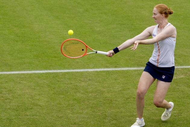 ROSMALEN Tennis player Alison van Uytvanck Belgium in action at the international tennis tournament Libema Open The combined Dutch tennis tournament for men and women will be held on the grass courts of Autotron for twelve days ANP SANDER KING xVIxANPxSportx xxANPxIVx 450106909 originalFilename: 450106909.jpg