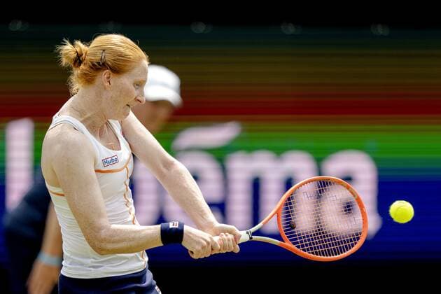 2022 06 10 13 56 12 ROSMALEN Tennis player Alison Van Uytvanck Belgium in action during the match against Aryna Sabalenka not in photo, Belarus at the international tennis tournament Libema Open The combined Dutch tennis tournament for men and women will be held on the grass courts of Autotron for twelve days ANP SANDER KONING netherlands out belgium out Rosmalen xVIxxIVx 450208864 originalFilename: 0160846652st.jpg