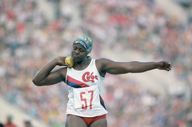 22nd Summer Olympic Games, Olympische Spiele, Olympia, OS in Moscow 8173491 24.07.1980 The 22nd Summer Olympic Games in Moscow. July 19 - August 3, 1980. Track and field. Big Sports Arena of the Vladimir Lenin Central Stadium (now Luzhniki Olympic Center). Cuban shot putter Maria Elena Sarria. Yuriy Somov Moscow Russia  Copyright: xYuriyxSomovx