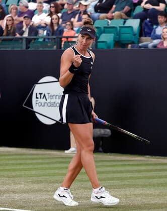 Tennis - 2022 Rothesay Open - Semi-Finals - Nottingham Tennis Centre - Saturday 11th June 2022 Beatriz Haddad Maia (Brz) during her Women s Singles Semi-final against Tereza Martincova (Cze) which she won 6-3, 4-1 after Martincova retired in the second set, at Nottingham Tennis Centre 