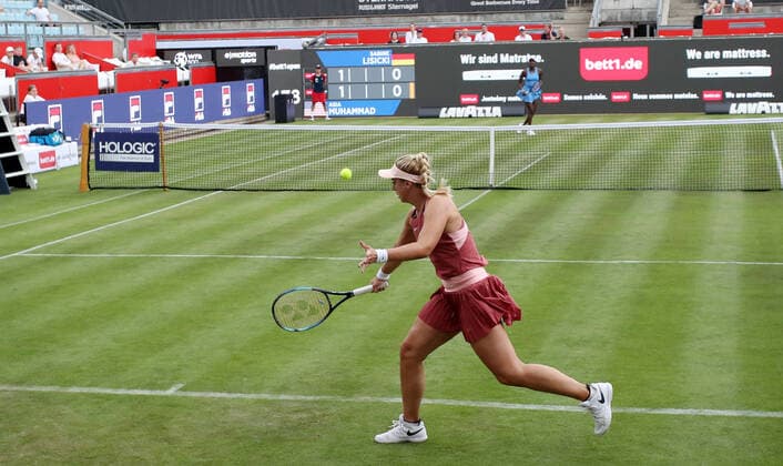 Sabine Lisicki GER vs Asia Muhammad USA tennis bett1 open WTA 500 tournament on grass women season 2021 2022 11 06 2022