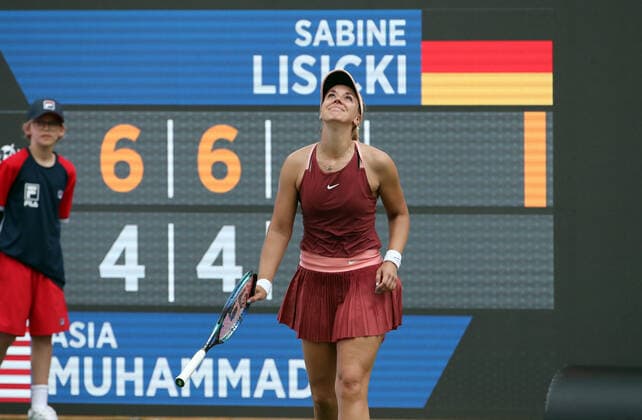 Sabine Lisicki GER wins in two sets against Asia Muhammad USA tennis bett1 open WTA 500 tournament on grass women season 2021 2022 11 06 2022