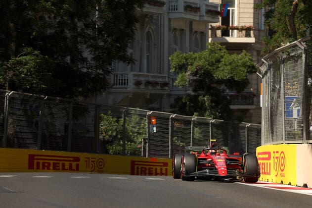 55 SAINZ Carlos (spa), Scuderia Ferrari F1-75, action during the Formula 1 Azerbaijan Grand Prix 2022, 8th round of the 2022 FIA Formula One World Championship, WM, Weltmeisterschaft on the Baku City Circuit, from June 10 to 12, 2022 in Baku, Azerbaijan - F1 - AZERBAIJAN GRAND PRIX 2022 DPPI Panoramic  20220611_GOOD6703